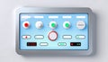 A minimalistic control panel or interface design. Template for web online app dashboard. Set of Buttons, Dials, Knobs on neutral