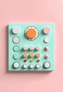 A minimalistic control panel or interface design. Template for web online app dashboard. Set of Buttons, Dials, Knobs on neutral