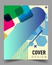 Minimalistic Cover design, creative concept Abstract geometric design, Memphis pattern and colorful background. Applicable for Royalty Free Stock Photo