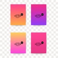 Minimalistic covers design. Set of four flyers. Colorful abstraction bright gradient. This abstraction can be used for