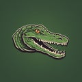 Minimalistic Crocodile Logo In 2d Vector Icon Style