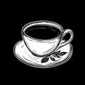 Minimalistic cup of tea on black background Royalty Free Stock Photo