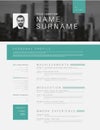 Minimalistic cv / resume template with header photo Royalty Free Stock Photo