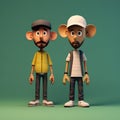 Minimalistic 3d Cartoon Characters: Mouse And Anthony