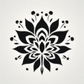 Minimalistic 2d Lily Design: Slavic Folk Art Inspired