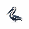Minimalistic 2d Pelican Icon On White Background Royalty Free Stock Photo