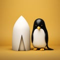 Minimalistic 3d Penguin And Lisa: A Quirky Pottery Fairy Tale