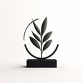 Minimalistic 3d Plant Statuette For Biological Awards