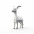 Minimalistic 3d White Goat Sculpture - Cute And Clean Design
