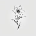 Minimalistic Daffodil Sketch Drawing: Trendy Tattoo Design