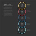 Minimalistic dark five steps elements template with circles