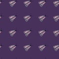 Minimalistic dark seamless pattern with night moth silhouettes. Dark purple background. Creative nature print