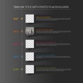 Minimalistic dark vertical infographic timeline template with photo placeholders Royalty Free Stock Photo