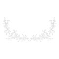 minimalistic decorative composition of leaves pattern line hand drawing vector