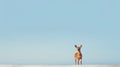 Minimalistic Deer Photography: Serenity In Sky-blue And Orange