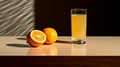 Minimalistic Depiction Of Orange Juice On Table