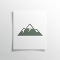 A minimalistic design featuring a cutout of stylized mountains Royalty Free Stock Photo