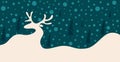 Silhouette of a reindeer in the snow among the trees