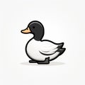 Minimalistic Duck Outline Icon - 2d Lineal Vector Design