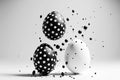 Minimalistic easter background. Clean design. Generative ai. Easter eggs on white background