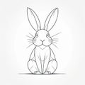 Minimalistic Easter Bunny Silhouette for Invitations and Scrapbooking.