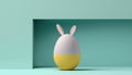 Minimalistic easter egg with bunny ears . generative ai