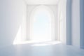 Minimalistic Empty Sunny White Interior with Big Window