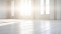 Minimalistic Empty Sunny White Interior with Window Royalty Free Stock Photo