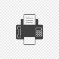 A minimalistic fax icon with a handset. Vector on a transparent background