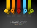 Minimalistic five dark steps template with cylindric circle steps