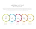 Minimalistic five steps elements template with circles