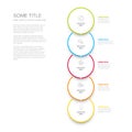 Minimalistic five steps elements template with circles
