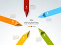 Minimalistic five steps template with big color arrows and stripes