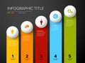 Minimalistic five steps template with square steps and color stripes