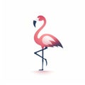 Minimalistic Flamingo Logo Icon On White Background Royalty Free Stock Photo