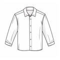 Minimalistic Flat Line Drawing Of A Shirt On White Background