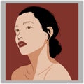 minimalistic flat woman portrait illustration