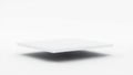 Minimalistic floating white platform with subtle shadow on white background Royalty Free Stock Photo