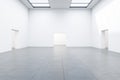 Minimalistic gallery hall with three doors Royalty Free Stock Photo