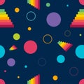 Minimalistic geometric repeat color pattern. Background vector