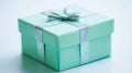 Minimalistic gift box with red accent stripe for presents Royalty Free Stock Photo