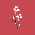 Minimalistic Gladiolus Flower Logo - Vector Design