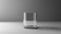Photorealistic image of a minimalistic glass cup on a neutral surface, showcasing clean lines and elegance Royalty Free Stock Photo