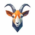 Minimalistic Goat Icon In Low Polygon Design