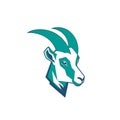 Minimalistic Goat Logo With Strong Facial Expression In Vancouver School Style