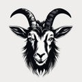 Minimalistic Goat Tattoo Print In Black And White