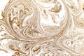 Minimalistic gold and black marble pattern. Agate ripple background. Trendy, marbled.