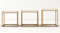 Minimalistic Gold And Brass End Tables With Reflective Surfaces