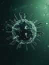 Graphical representation of a virus showcasing its detailed structure in a minimalistic style. Generative AI