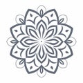 Minimalistic Gray Mandala Symbol On White Background